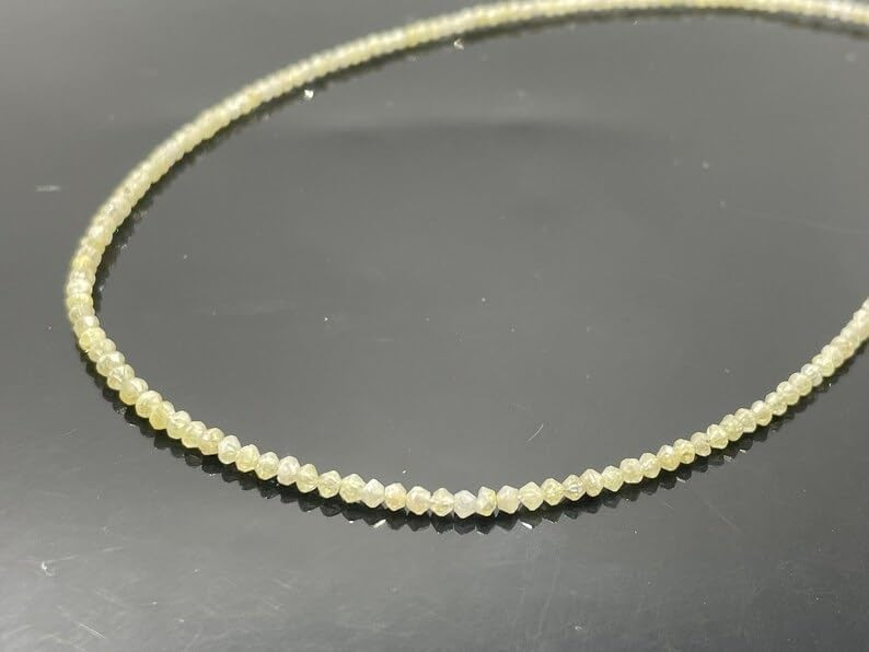 AAA+ Yellow Diamond Faceted Rondelle Beads, Yellow Faceted Rondelle Diamond Beads Fancy Color Bead for Jewelry Making Crafts