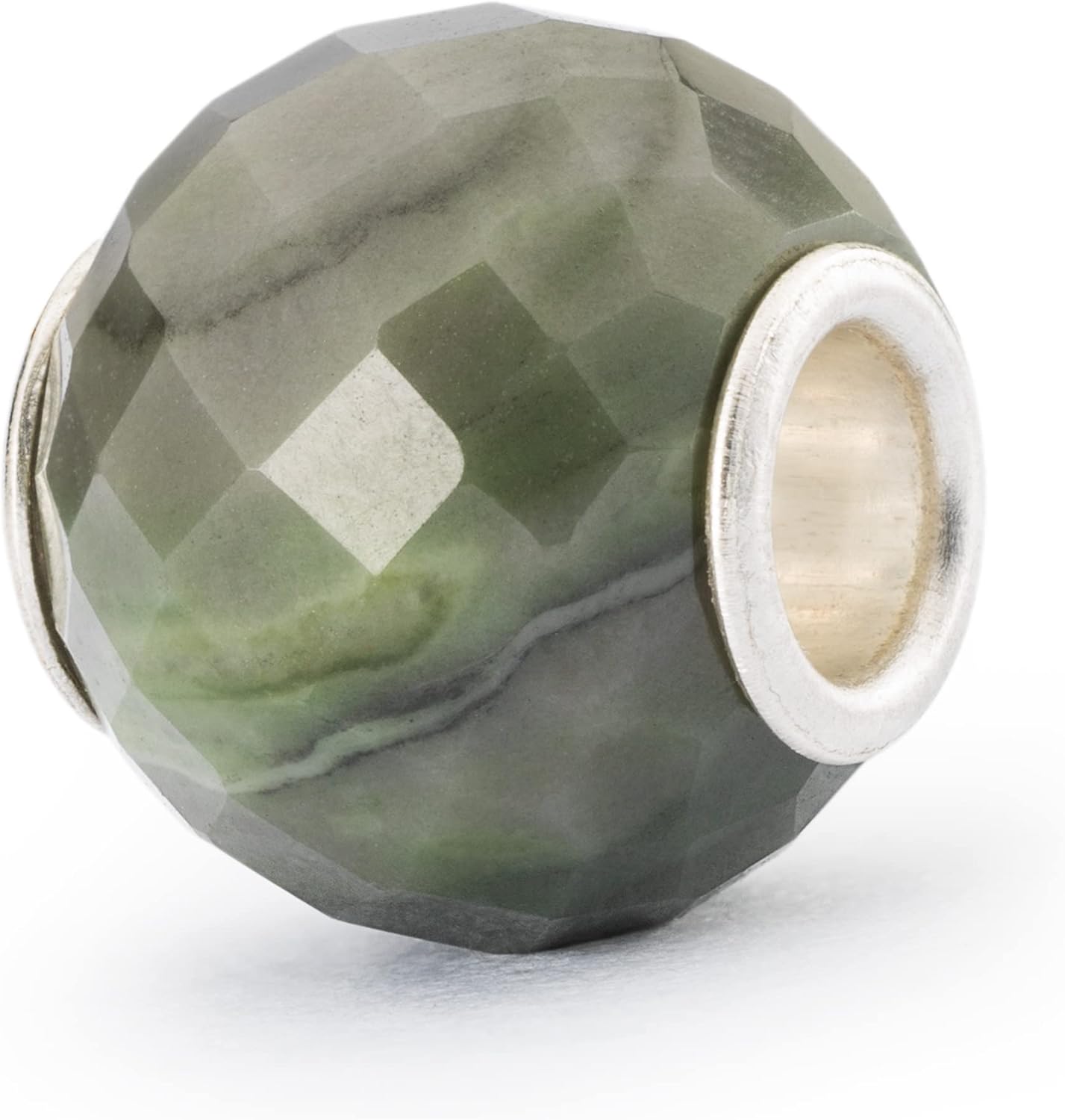 TROLLBEADS Round Green Calcite Facet Bead