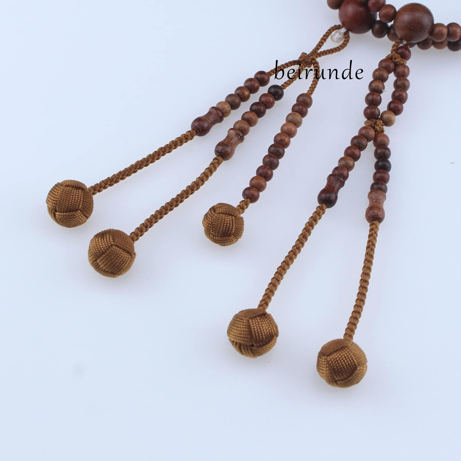 Nichiren Buddhism Soka Gakkai SGI Rosary Beads, Traditional Japan Handmade Prayer Beads, Rosewood Juzu Beads, brown, 35cm