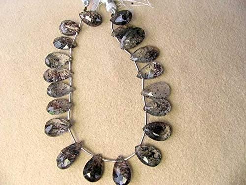 Cacoxenite Quartz Faceted Briolette Bead Strand 109898 for Jewelry Making