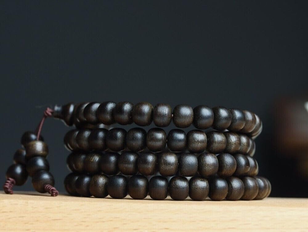 Agarwood 8mm Natural Vietnam White chess nan agarwood Bracelets Buddhist Prayer Beads