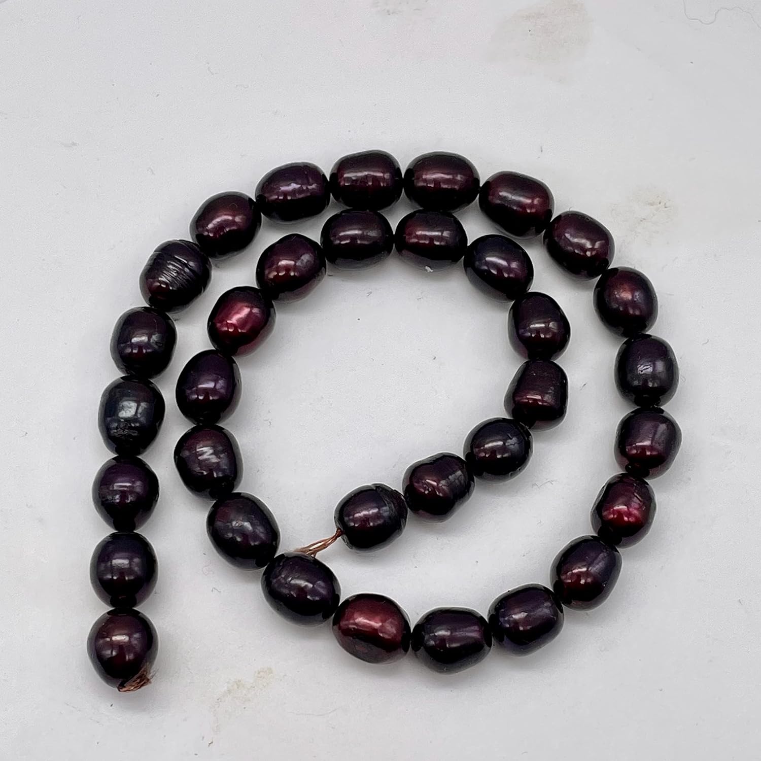 Stunning Black Cherry Freshwater 11x10 to 13x10mm Pearl Strand 109446 for Jewelry Making