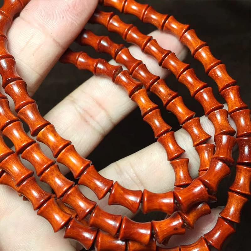 Mascot Wooden Crafts Wood Carving Art Wood Decoration Artwork 小叶紫檀6*8 * 108颗竹节款带星搭配佛手挂坠珠子圆润 光滑细腻手链(小叶紫檀竹节佛手款)