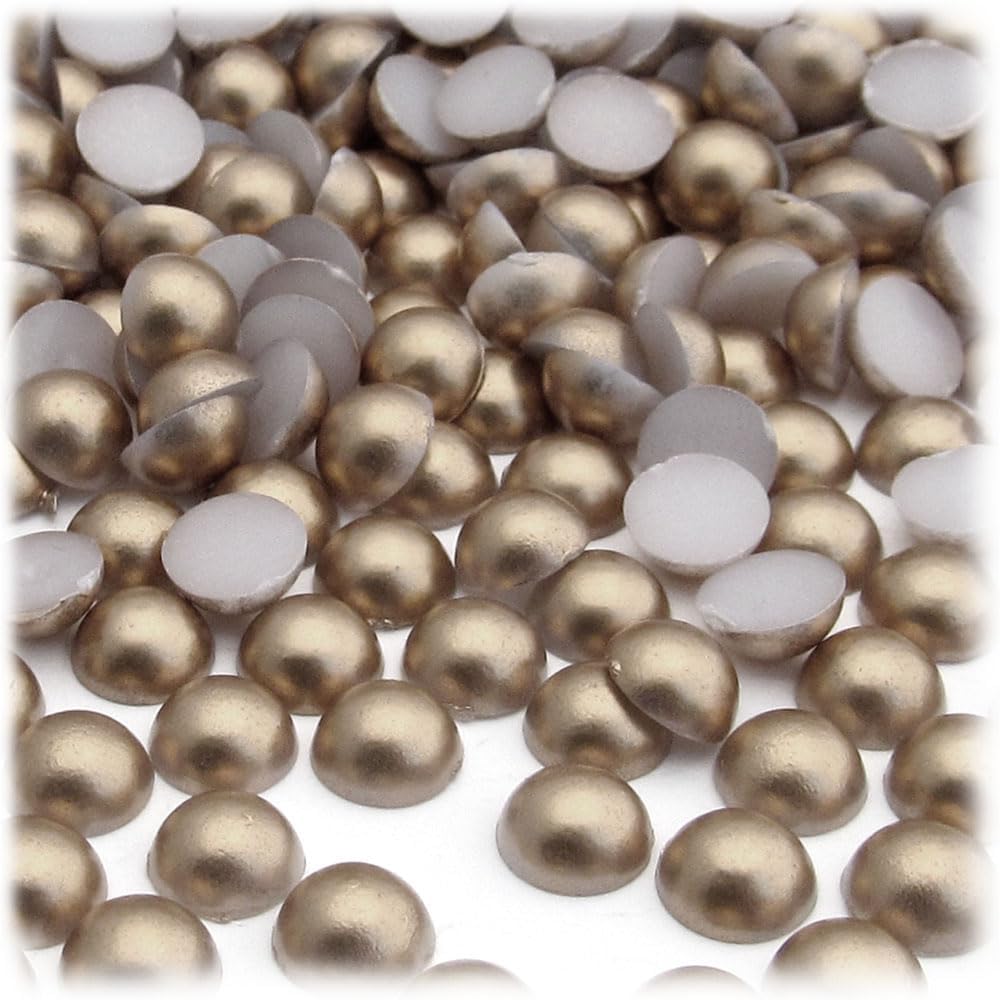 The Crafts Outlet 10000-pc Pearl Finish Half Dome Beads, Round, 8mm, Golden Caramel Brown