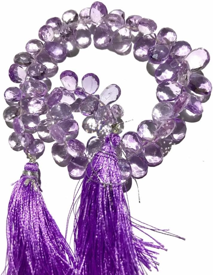 Natural Amethyst Almond Faceted Beads 5x8 9 inch Long String Jewelry Making Gemstone Beads for Necklace Bracelet