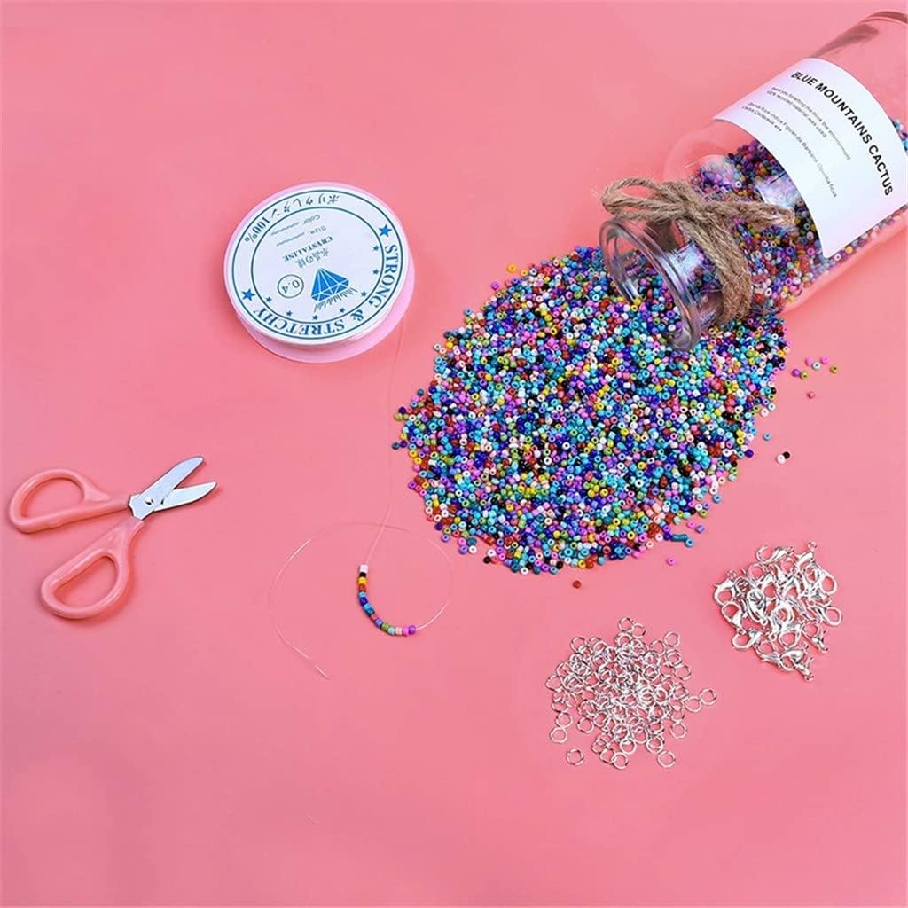 15000Pcs Glass Seed Beads, Mixed Colors Small Beads Assorted Kit Opaque Colors Lustered Loose Spacer Beads
