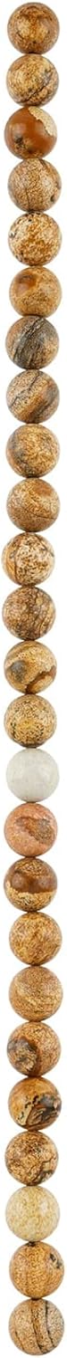 Bead Landing Brown Picture Jasper Round Beads, 12 Pack