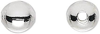 1000 Silver Plated Brass Smooth 4mm Round Beads