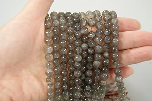 13 inch Strand of Natural gem Gray Moonstone, 10mm Round Smooth Beads for DIY Jewelry Making. | Beads_03963, Grey