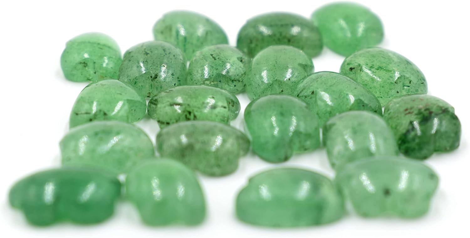 Green Strawberry Quartz Gemstone Beads Cloud Shape Carving 7X10 mm to 10X14 mm Cabochons Making Loose Stone Drill Bead Plain Polished
