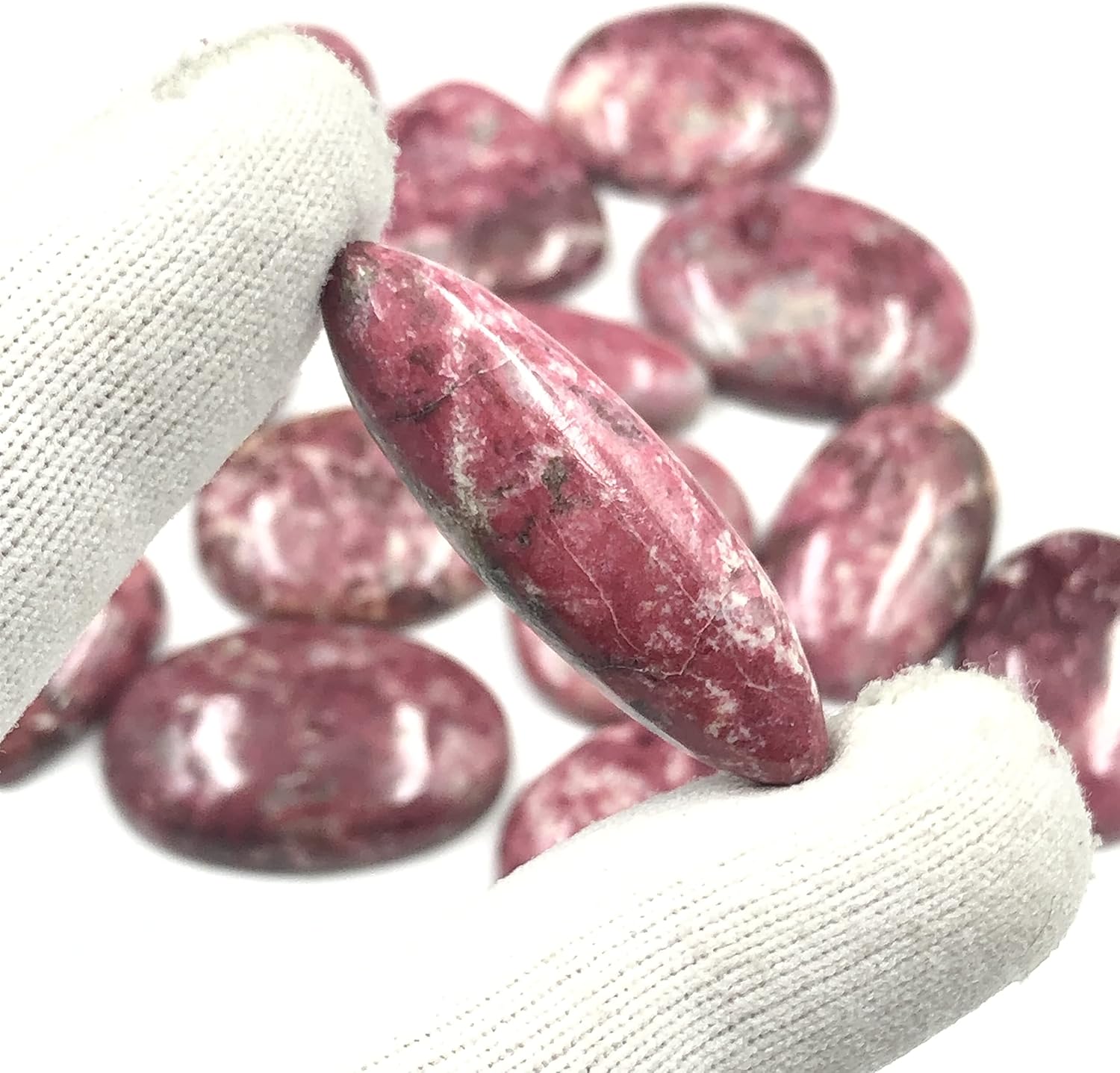 Natural THULITE Gemstone Loose Cabochon Lot For Jewelry Making, Loose Gemstone For Ring, Earring & Pendant Necklace, Jewelry Making Cabochons, Healing Gemstones