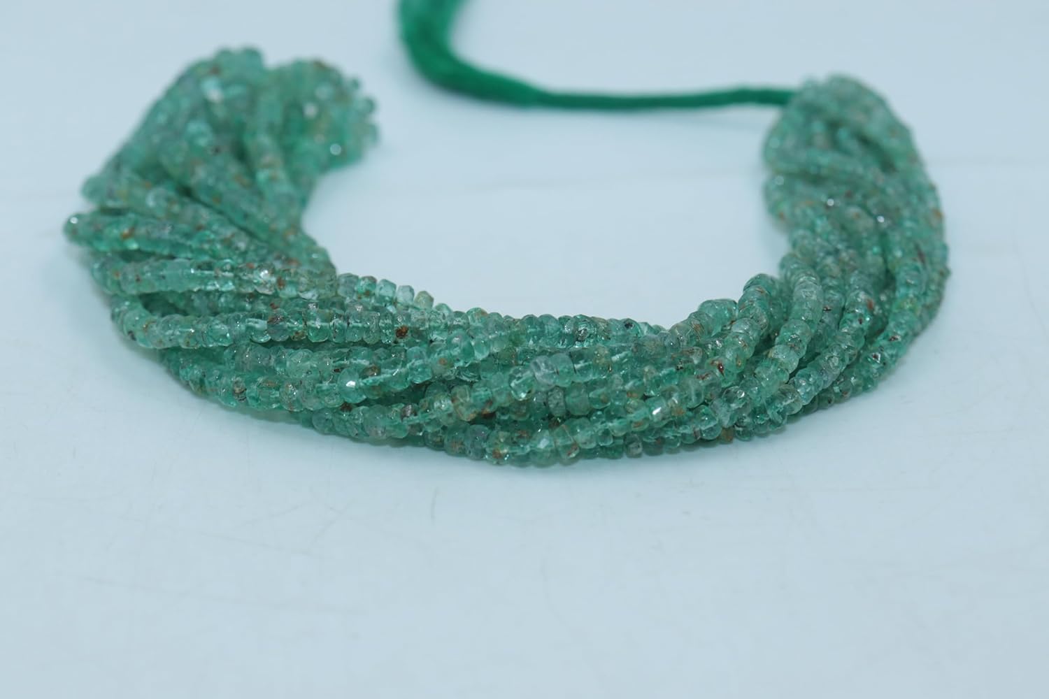 Natural Russian AAA+ Emerald Faceted Rondelle Beads, 3-4mm Green Semi-Precious Gemstones for Jewelry Making, Minimalist Design
