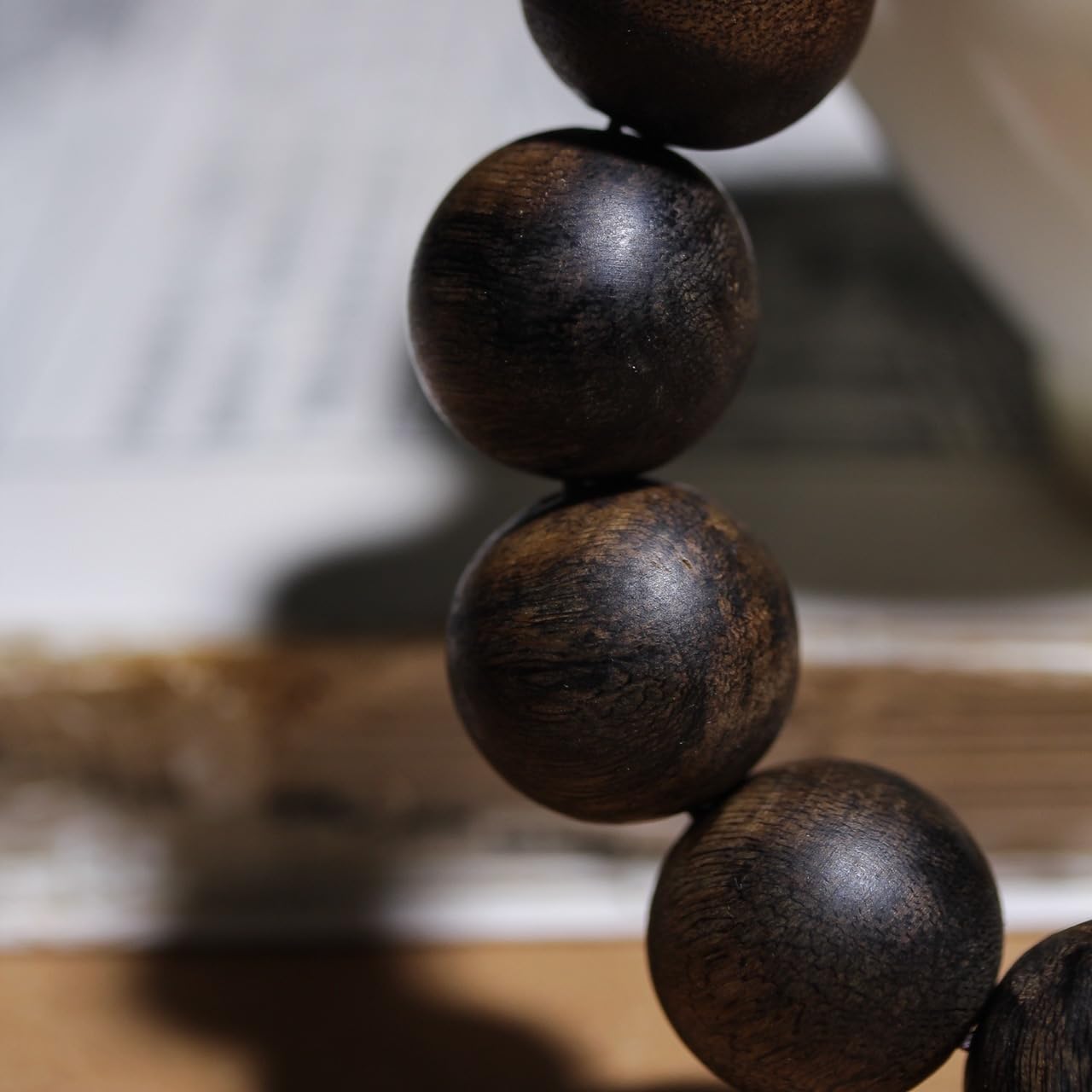 Natural Daraqan Agarwood 16mm Old Material Buddha Prayer Beads Nine Parts Sink Water