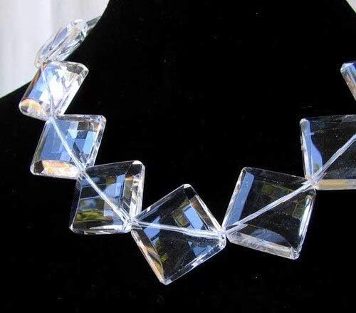 Sparkling Designer Faceted (Pin Cushion Cut) 20mm Quartz Bead Strand 110449 for Jewelry Making