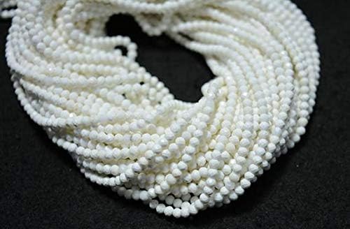 Beads Gemstone 10 Strands,White Opal Beads, White Opal Gem Stone, 3mm Beads, Faceted Rondelle, Gemstone for Jewelry, 13.5 Inch Code-HIGH-24379, Gemstone Metal Stone