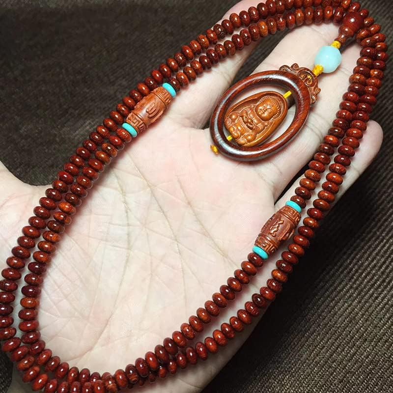 印度小叶紫檀【小沙弥算盘珠】4 * 6配0.8三通佛珠和手链手串(小叶紫檀小沙弥算盘珠)