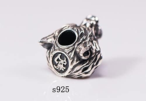 EDC Solid Brass Wolf Head 3D Pendant Parachute Paracord Cord Tool Lanyard Bead zipper pull Gift