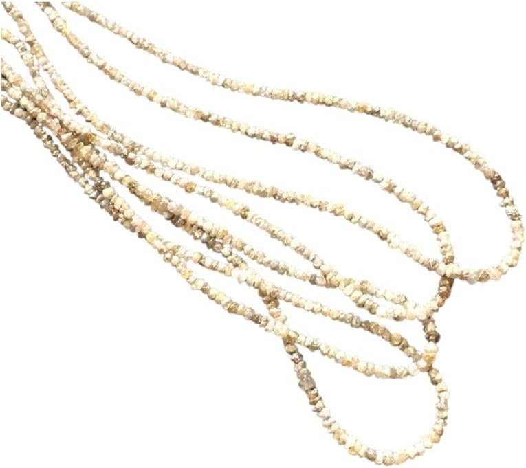 2-3mm Champagne Brown Rough Diamond Chip Beads, Champagne Brown Raw Diamond, Raw Uncut Diamond Beads For Jewelry (4IN To 16IN Options), 2-3 MM