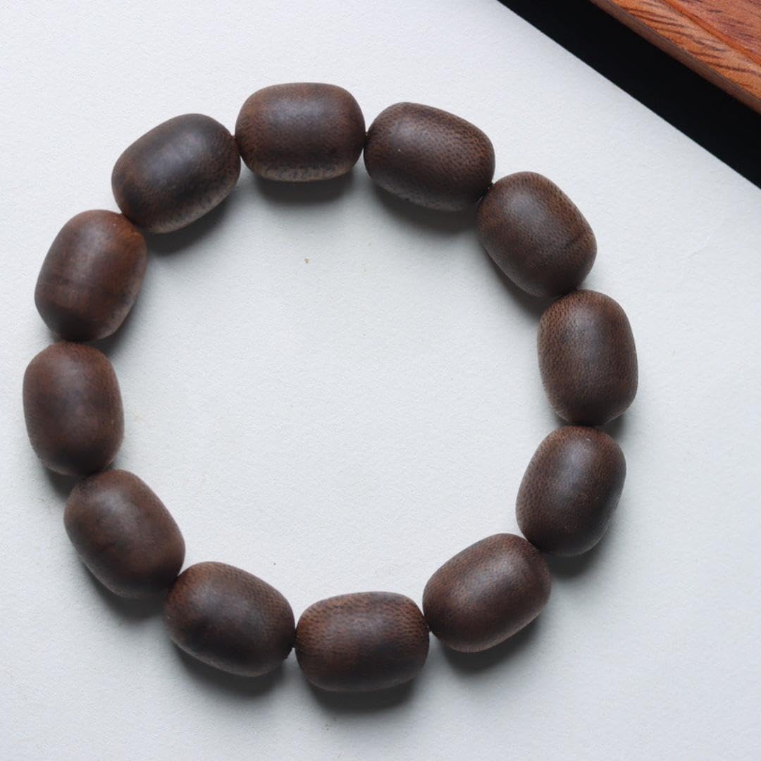 Hainan Green Agarwood Jujube Beads - Fully Matured Honey-Formed Floral Honey Sweetness 1.4×1.6×12mm Sink-Grade