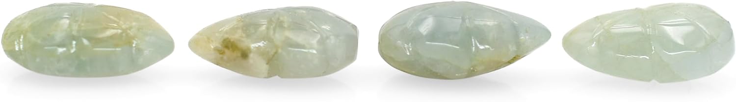 Natural Aquamarine Stone Beads - Jewelry Making Drill Beads Loose Gemstone 10X14 mm Pear Shape Flower Carving Charms Crystal Stones