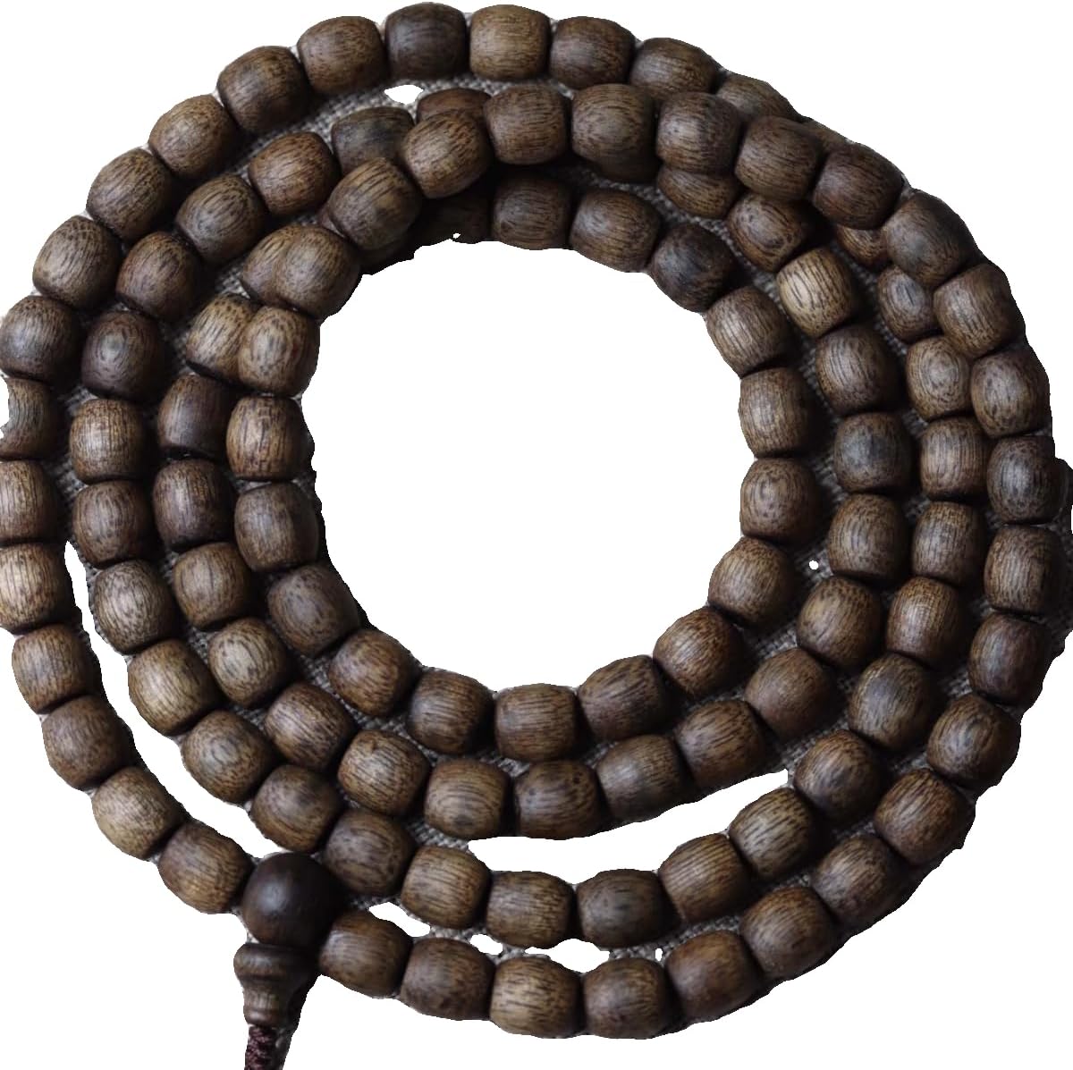Vietnam Nha Trang Agarwood Golden Thread Honey-Knotted White Aquilaria 8x9mm*108 Beads Prayer Beads Multi-Circle Drum Beads Sinking Grade