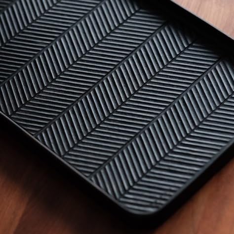 Tray Cherry Wood Black Lacquer Tray Japanese Handmade Wooden Dining Tray Hand Carved Tray Home Kitchen Dining Tray Serving Trays