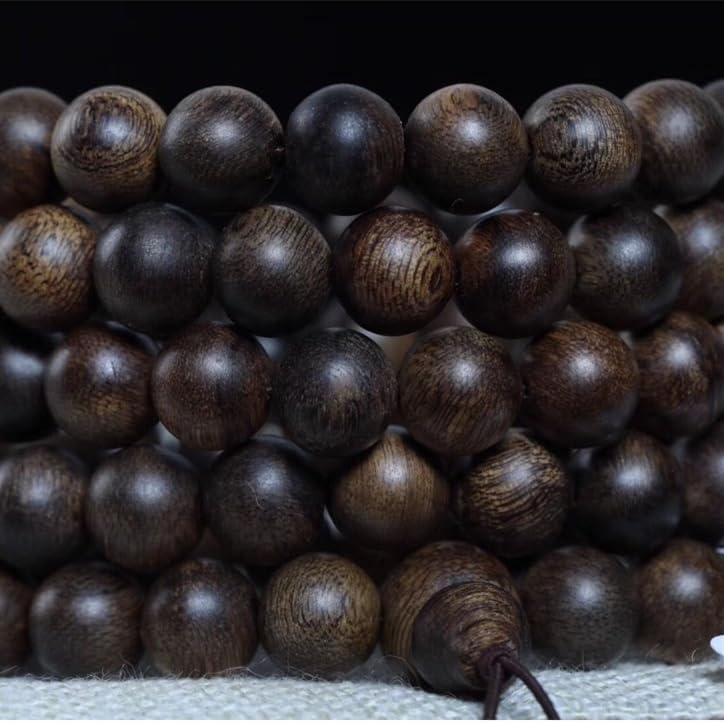 Natural Cambodian Bodhisattva Agarwood Sinking Grade Beads 10mm*108 Pieces Old Material Multi-Circle Bracelet