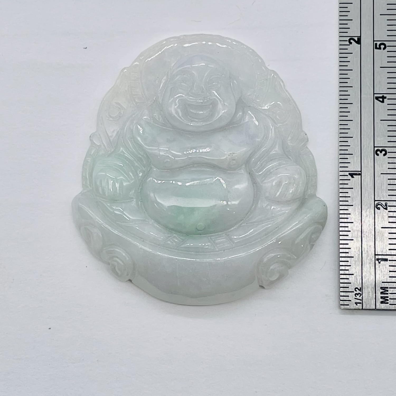 160cts Hand Carved Buddha Gorgeous Lavendar Jade Pendant Bead for Jewelry Making