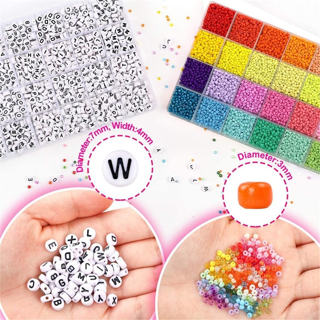 48 Grams of Beads Single Letter 2 Boxes Spring DIY Bracelet 3mm Set