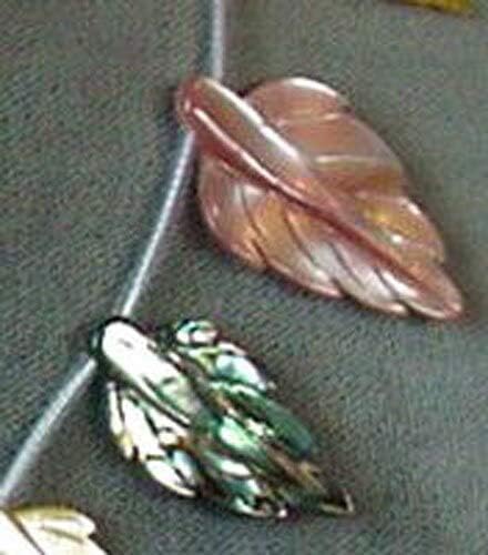 Abalone Pink and Golden Mother of Pearl Hand Carved Leaf Bead Strand for Jewelry Making