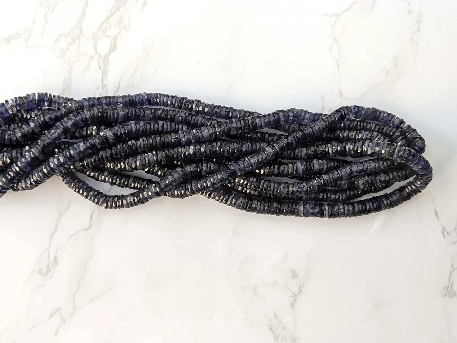 1 Strand Blue Iolite 6mm Faceted Tires 16