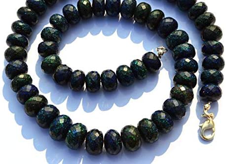 Very Rare Natural Gem Australian Matrix Black Opal Big 10 to 11MM Faceted Rondelle Beads 17 Inch Full Strand Finished Necklace Rare Gem