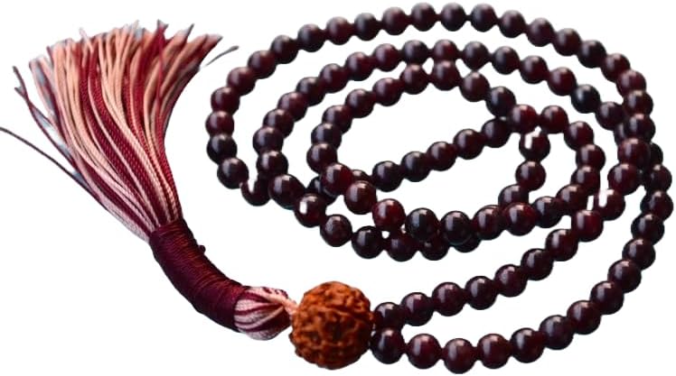 Natural GARNET , rudraksh 6mm 108 Mala Beads, Spiritual, Meditation Beads, Reiki, Japa Mala, Buddhist Prayer Beads, Yoga Bracelet, healing beads LKMALA-RRGU-1854