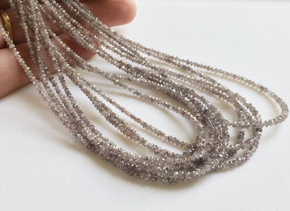 Women's 1.5-2.5mm Pink Sparkling Faceted Diamonds Beads, Pink Faceted Diamond Saucer/Thali Beads, Pink Diamond Beads For Jewelry (2IN To 16IN)