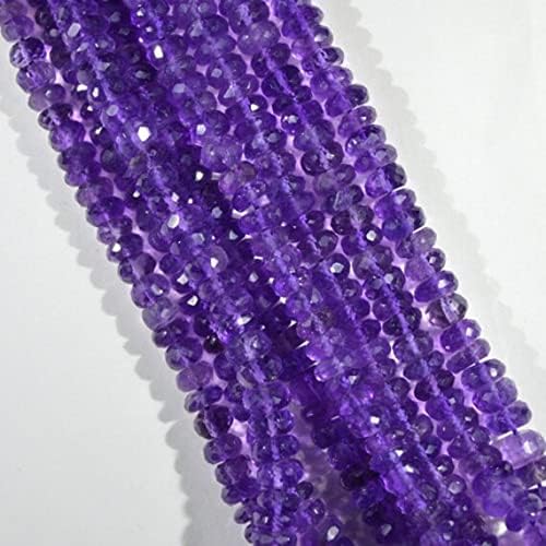 Natural Amethyst, 5-7 MM Rondelle Faceted Beads, Purple Faceted Beads, Semi Precious, Gemstone Bead, Strand 10