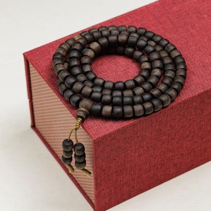 Vietnamese Huian Agarwood Prayer Beads 6×7mm, 29.5g Rich and Oily Milky Sweet Aroma Sinks in Water