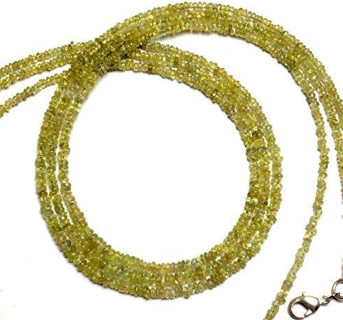 Hand_Crafted Natural Chrysoberyl Cat's Eye 2 to 4MM Smooth Rondelle Beads 22 Inch Full Beads YO-NECK-20701