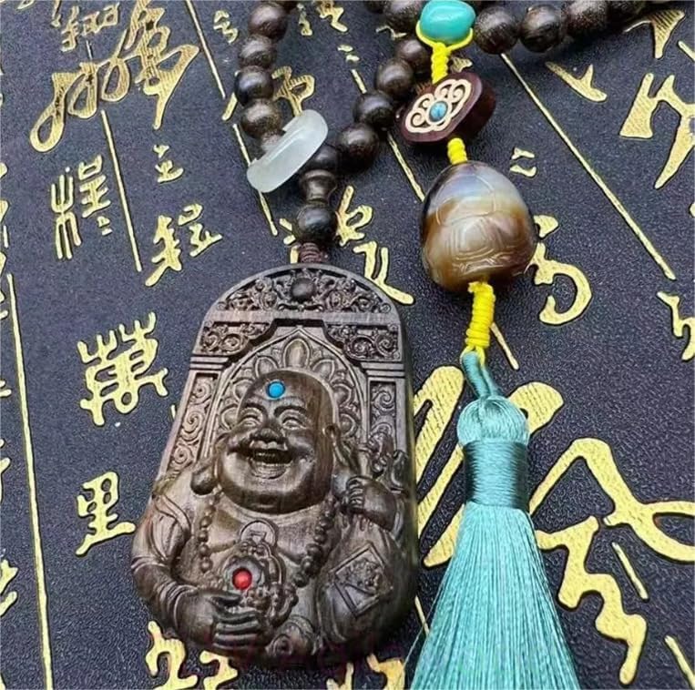 Agarwood Nha Trang Agarwood Hand Carving Aloewood Maitreya Buddha Pendant Car Pendant