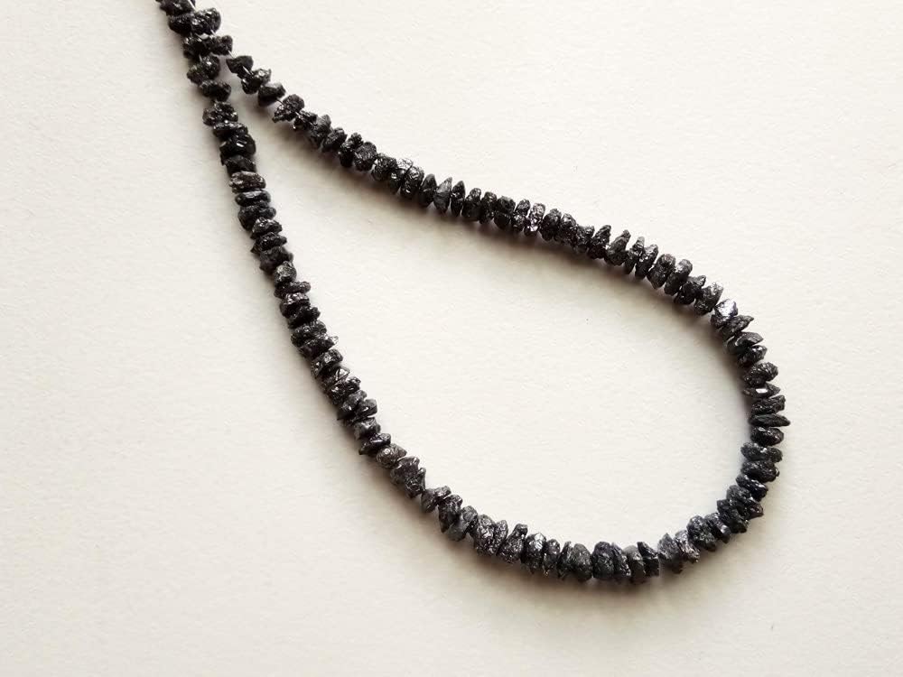 5mm Black Rough Diamond Beads, Black Raw Diamond Beads, 0.5mm Drilled Hole Black Uncut Diamonds For Jewelry (1IN To 4IN Options) - PPD364, 5 MM Drilled)