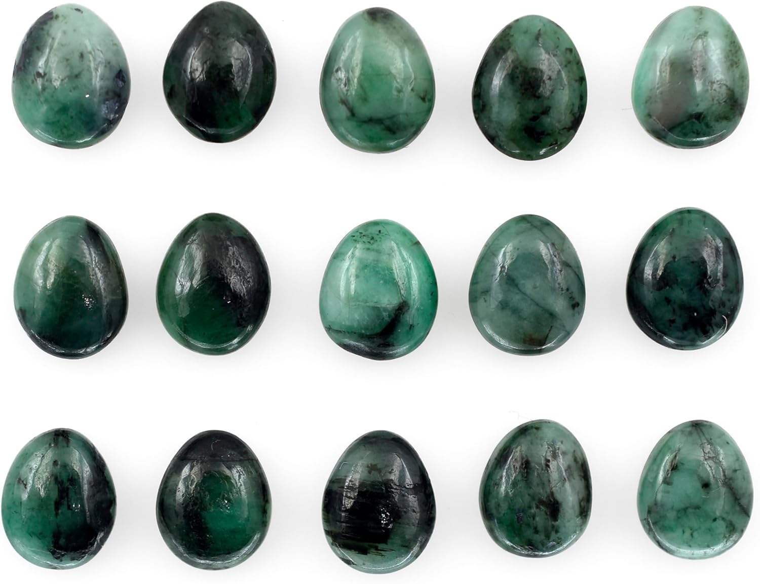 Emerald Stone Beads Briolette Gemstone Beads, Smooth High Polished Carved Egg Shape, Drill Bead Making Pendant Necklace Jewelry Supply