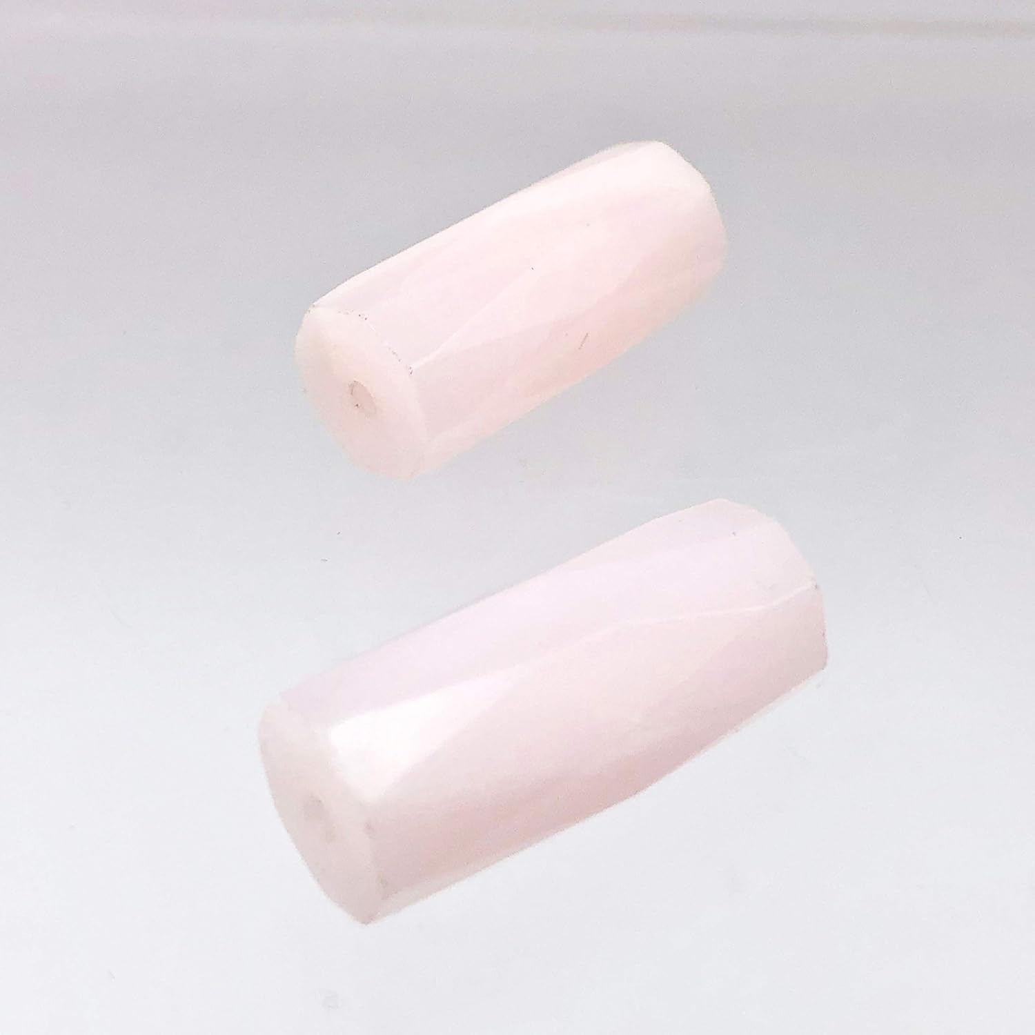 Mangano Pink Calcite Faceted Tube Bead 15