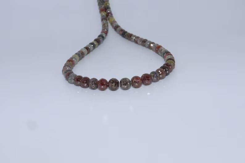 Natural Multi Color Diamond Faceted Round Beads 4.5-6MM Real Diamond Beads for Jewelry Making