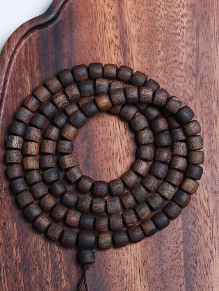 Agarwood 6mm Natural Vietnam White chess nan agarwood Bracelets Buddhist Prayer Beads