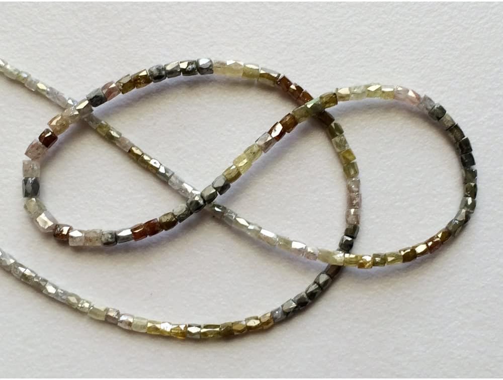 1.5mm-2.5mm Multi Sparkling Diamonds Pipes, Diamond Faceted Pipes, Conflict Free Multi Diamond Beads For Jewelry (4IN To 16IN Options), 1.5 MM - 2.5 MM