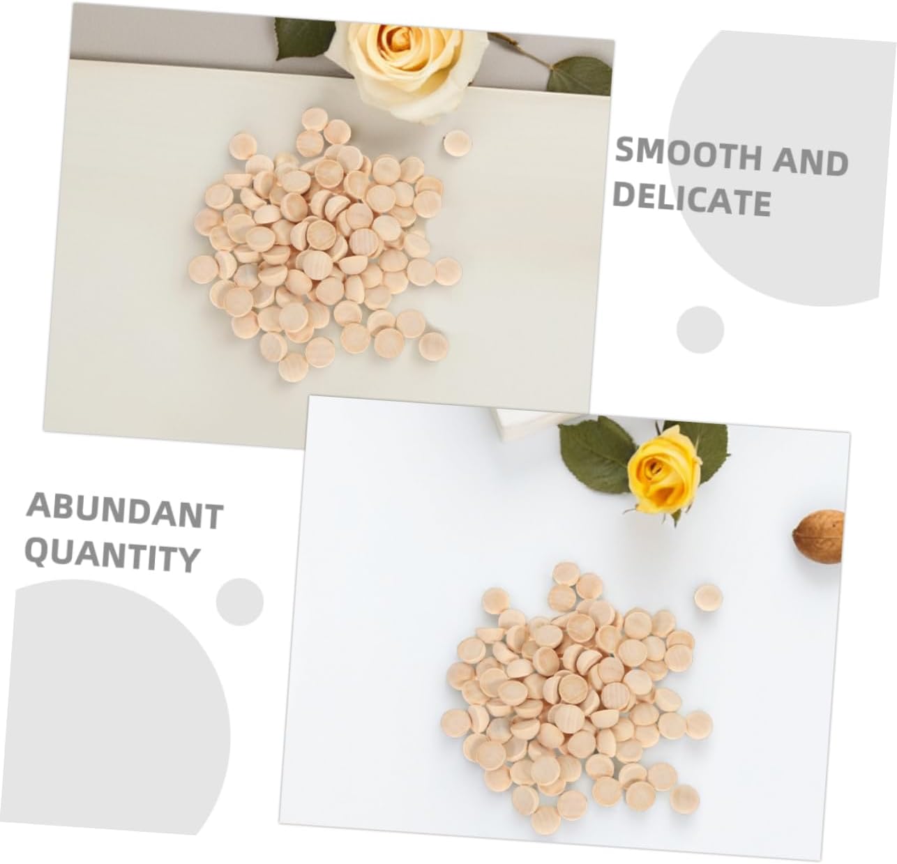 GALPADA 100pcs Half Wooden Beads Unfinished Decorative Craft for Jewelry Making Smooth Natural Wood Half Round Beads for Art Projects and Creative Crafts