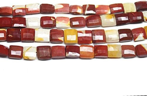 1 Strand mookaite Rectangle chiclet Faceted 8'' Long Strand Gemstone Beads, Jewelry Supplies for Jewelry Making, Bulk Beads, for Meditation Jewellery Gemstone Size 8mm