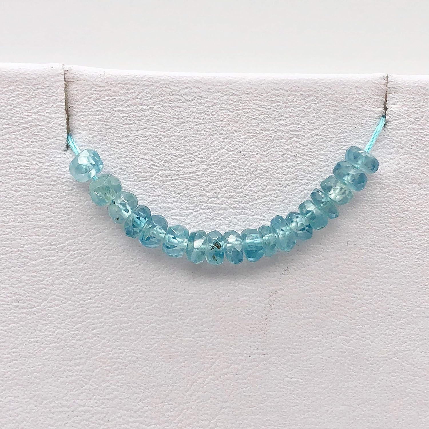 73.7cts Natural Blue Zircon 3x1.5-4x2.5mm Graduated Faceted Bead Strand 10844 for Jewelry Making