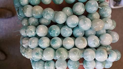 13 inch Strand of Natural gem Larimar, 8mm Round Smooth Beads for DIY Jewelry Making. | Beads_05062