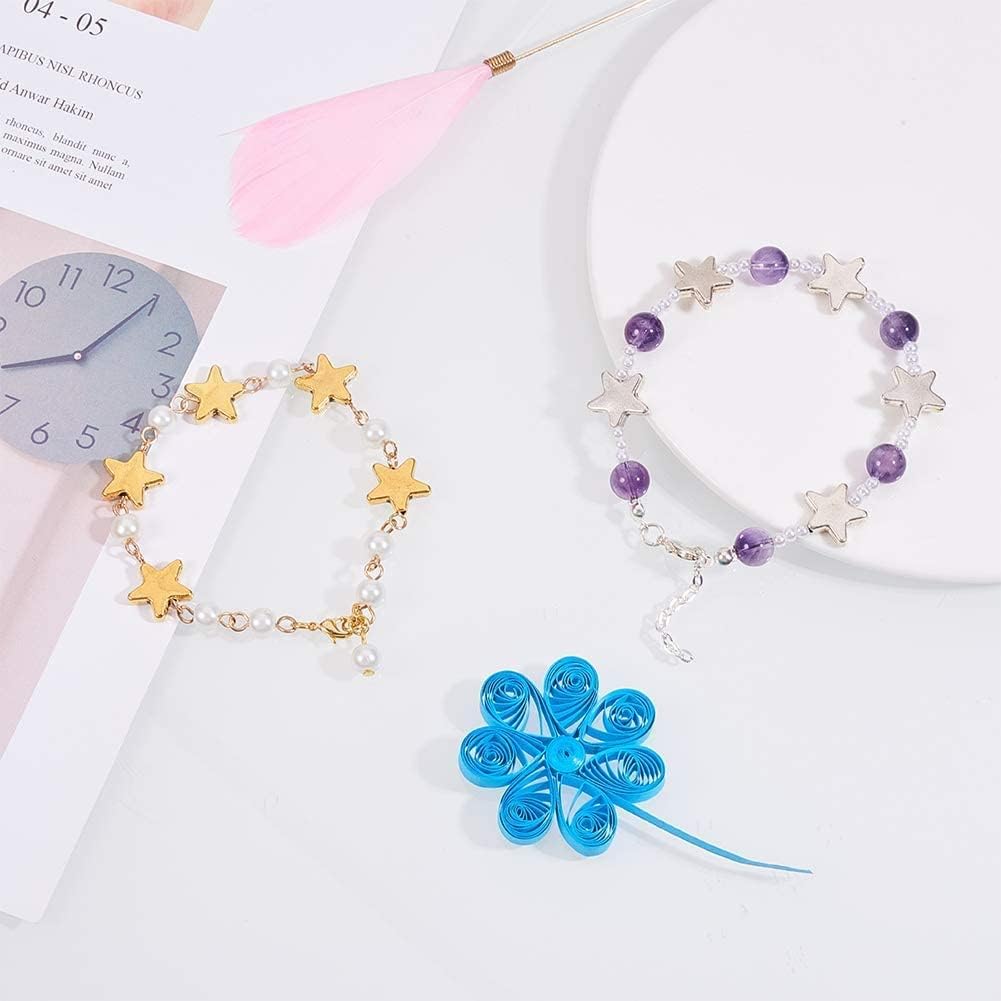 PH PandaHall 1000pcs Gold Star Beads, 12x13.5mm Metal Twinkle Star Beads Craft Bead Loose Bead for Christmas Ornaments Bracelet Necklace Jewelry Making, Hole 1.5mm,