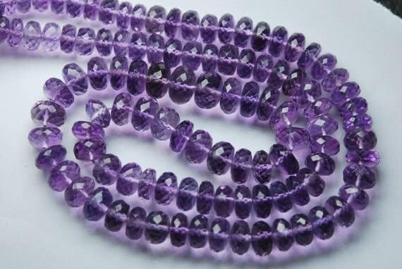 13 inch Strand of gem Amethyst rondelle Faceted Purple Beads for DIY Jewelry Making. Amethyst Beads Strand #Code - BDSSTR-02024